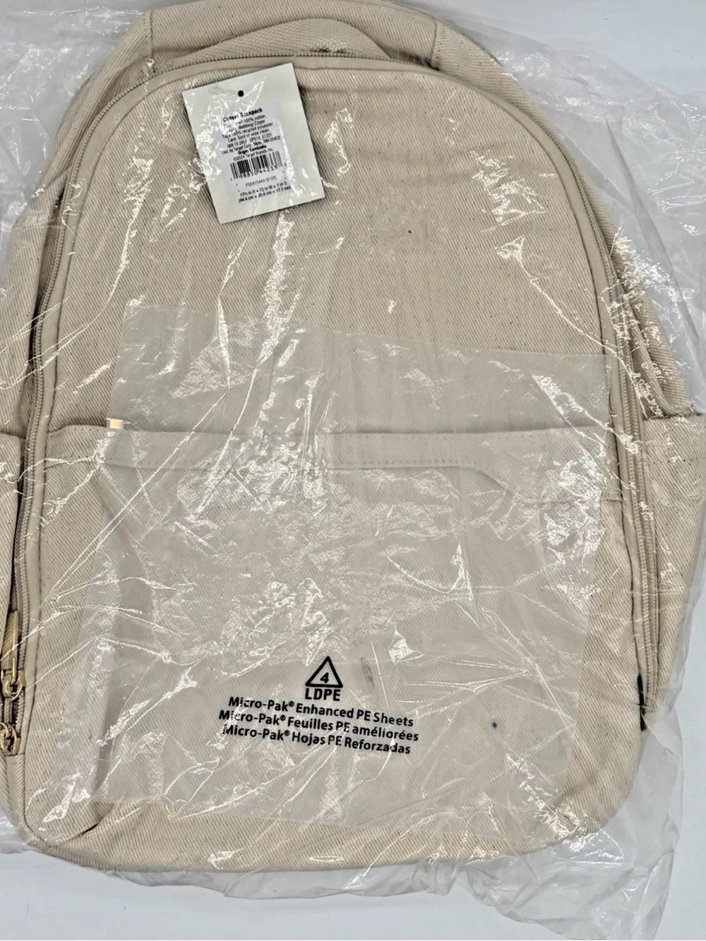 Canvas Backpack — Neutral Cream Tote Style
